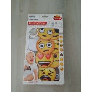 BABY Photoshoot ~ Infant Emoji Grow-With-Me Bodysuits Sticker Instagram Facebook